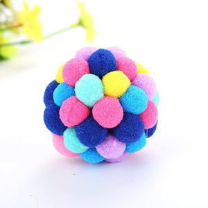 Colorful Handmade Bouncy Ball Interactive Cat Toy