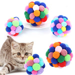 Colorful Handmade Bouncy Ball Interactive Cat Toy