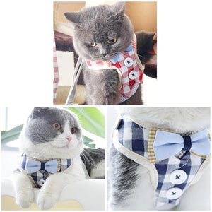 Cat Collar Adjustable Harness Leash British Style