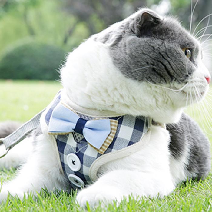 Cat Collar Adjustable Harness Leash British Style